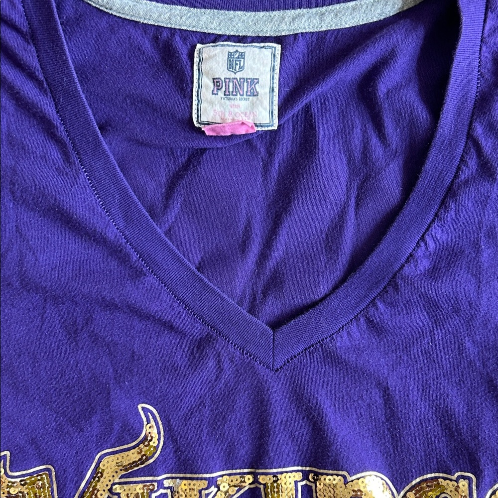 PINK Victoria's Secret Purple Vikings Tee - Picture 3 of 6